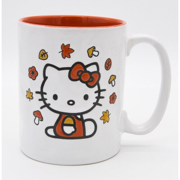 Hello Kitty Fall Coffee Mug, Sanrio 16oz Large Ceramic Cup, Cute Autumn Gift - Picture 1 of 10